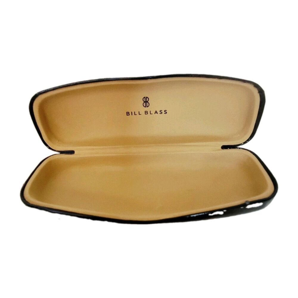 Bill Blass Black Glossy Hard Eyeglasses Sunglasses Case Clamshell Logo